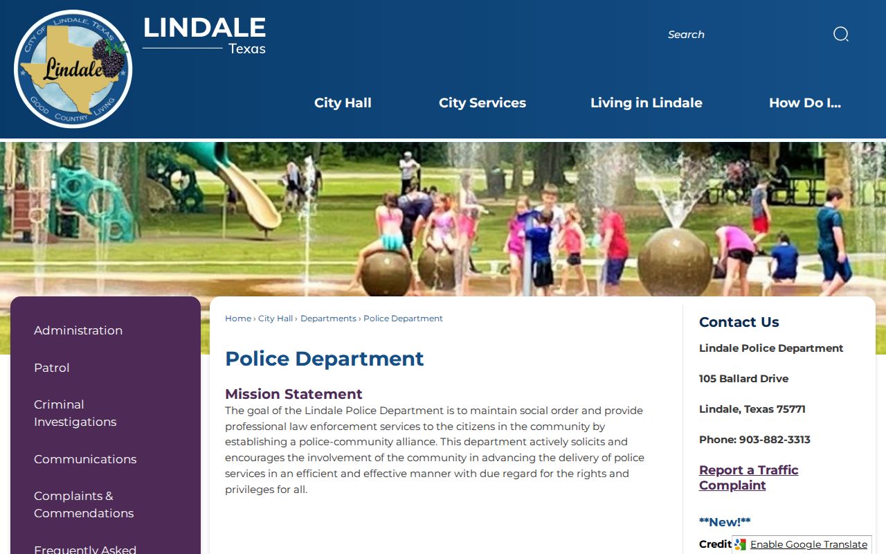 Lindale Police Department booking-record request contact source